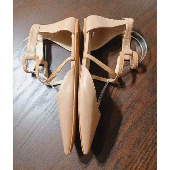 Nine West Beige Leather  Pointed Toe Flats Women's Size 9 - Picture 3 of 7